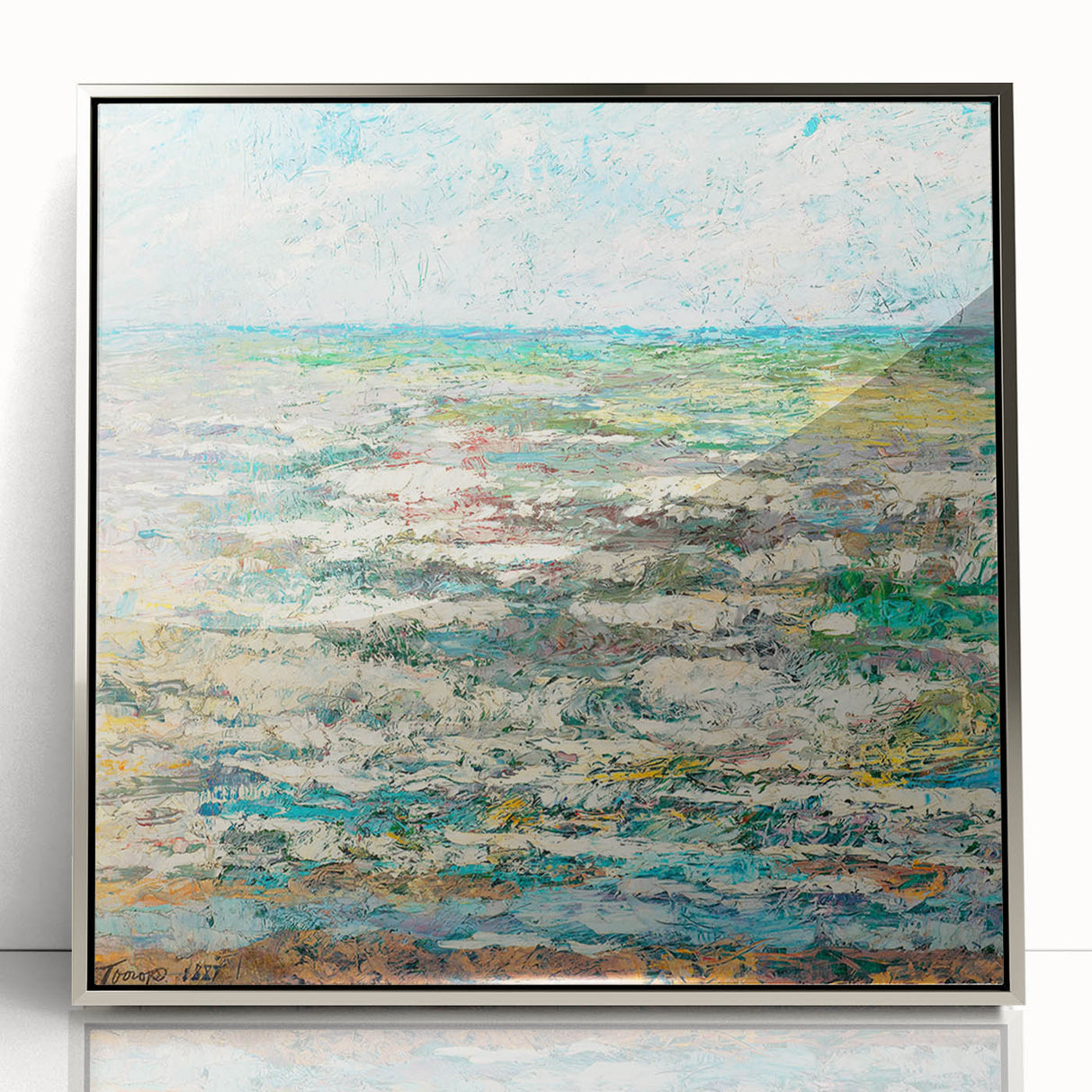 Modern Wall Art - Impressionist Seascape with Vibrant Textured Waves