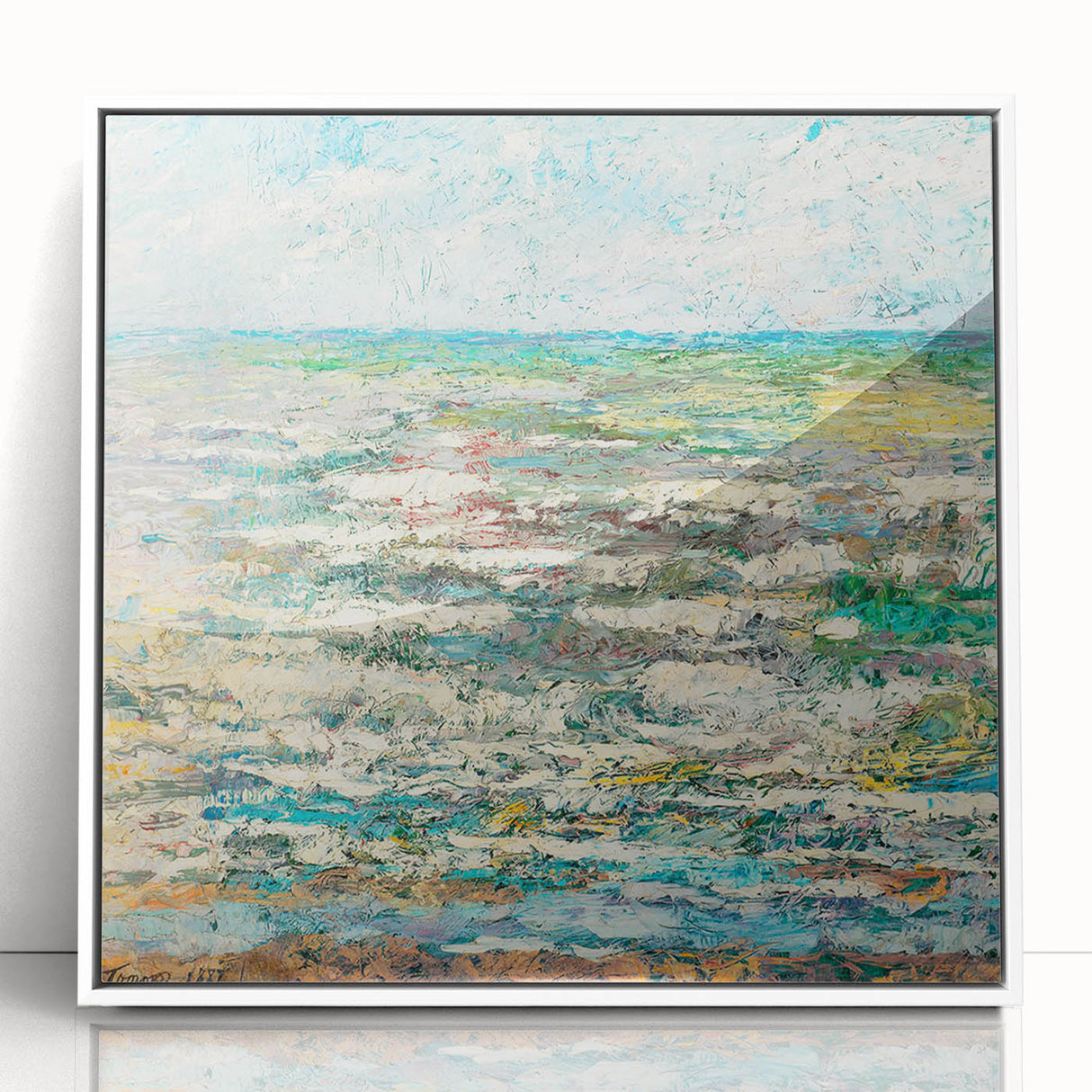 Modern Wall Art - Impressionist Seascape with Vibrant Textured Waves