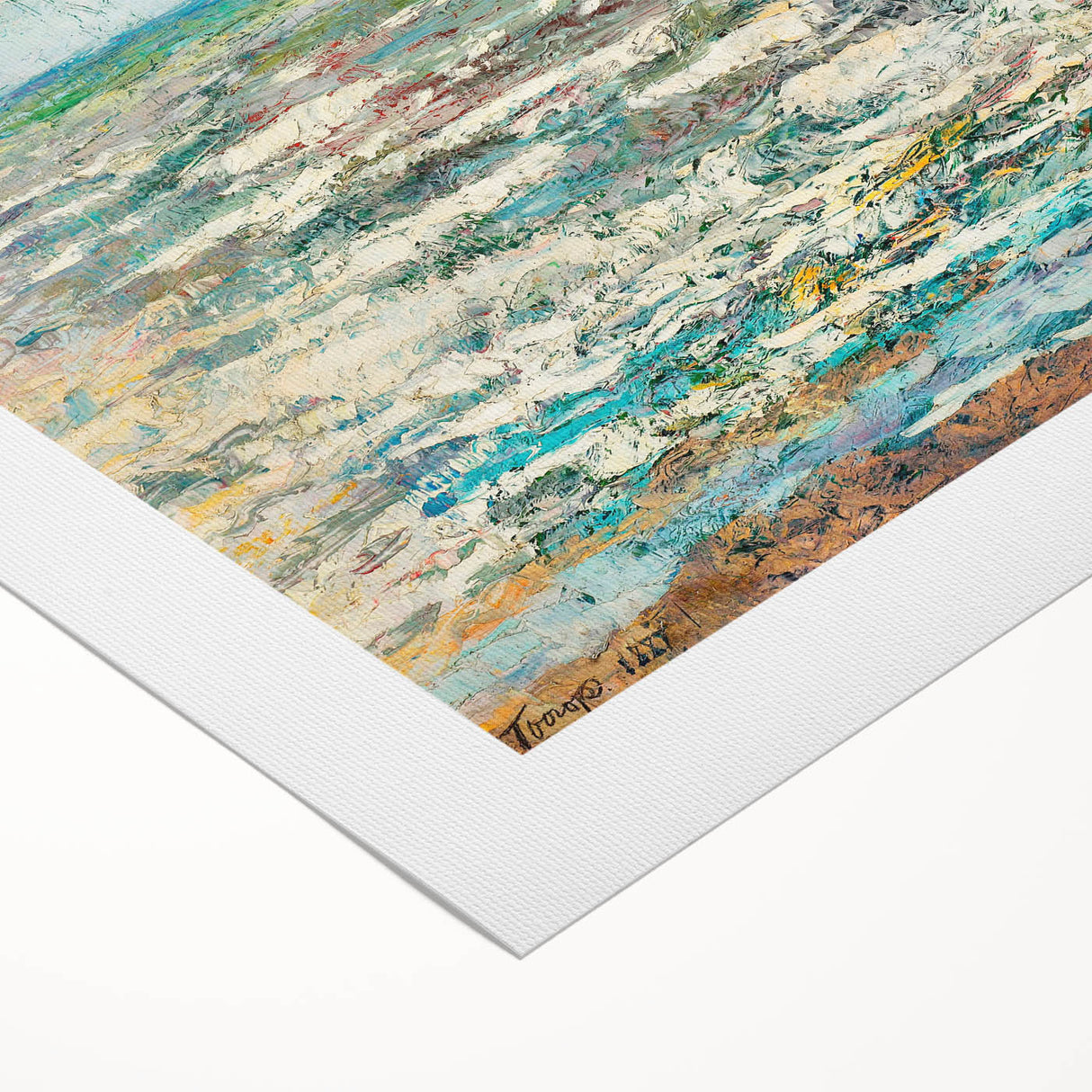Modern Wall Art - Impressionist Seascape with Vibrant Textured Waves