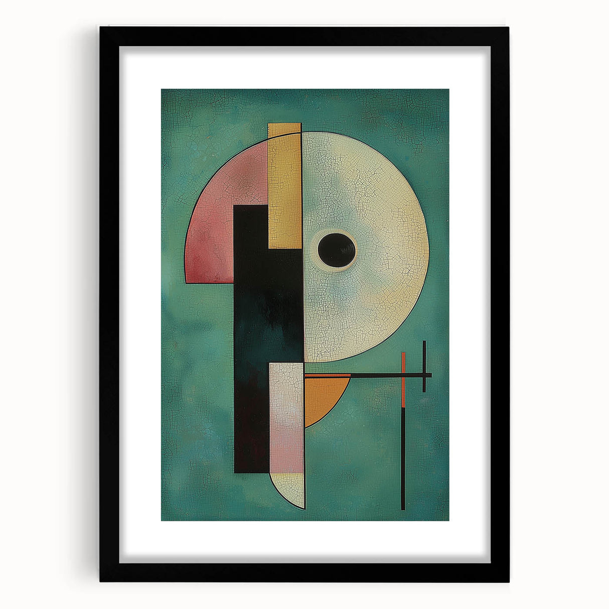 Abstract geometric frame in matte black, showcasing a modern design suitable for contemporary decor. Features sharp lines and a sleek finish, ideal for enhancing any living space.