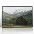 Framed acrylic artwork of a modern landscape featuring a barn, showcasing vibrant colors and intricate details, ideal for home decor and wall accents.