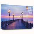 Acrylic glass landscape bridge design showcasing a side view with visible pins, featuring a modern aesthetic perfect for contemporary decor. Ideal for art enthusiasts and home styling.