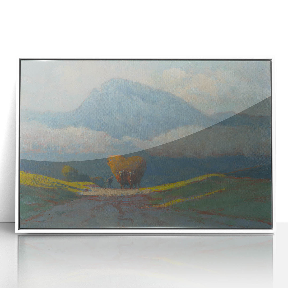 Modern Wall Art Print - Hay Weighing by Csordák - Tranquil Landscape Decor