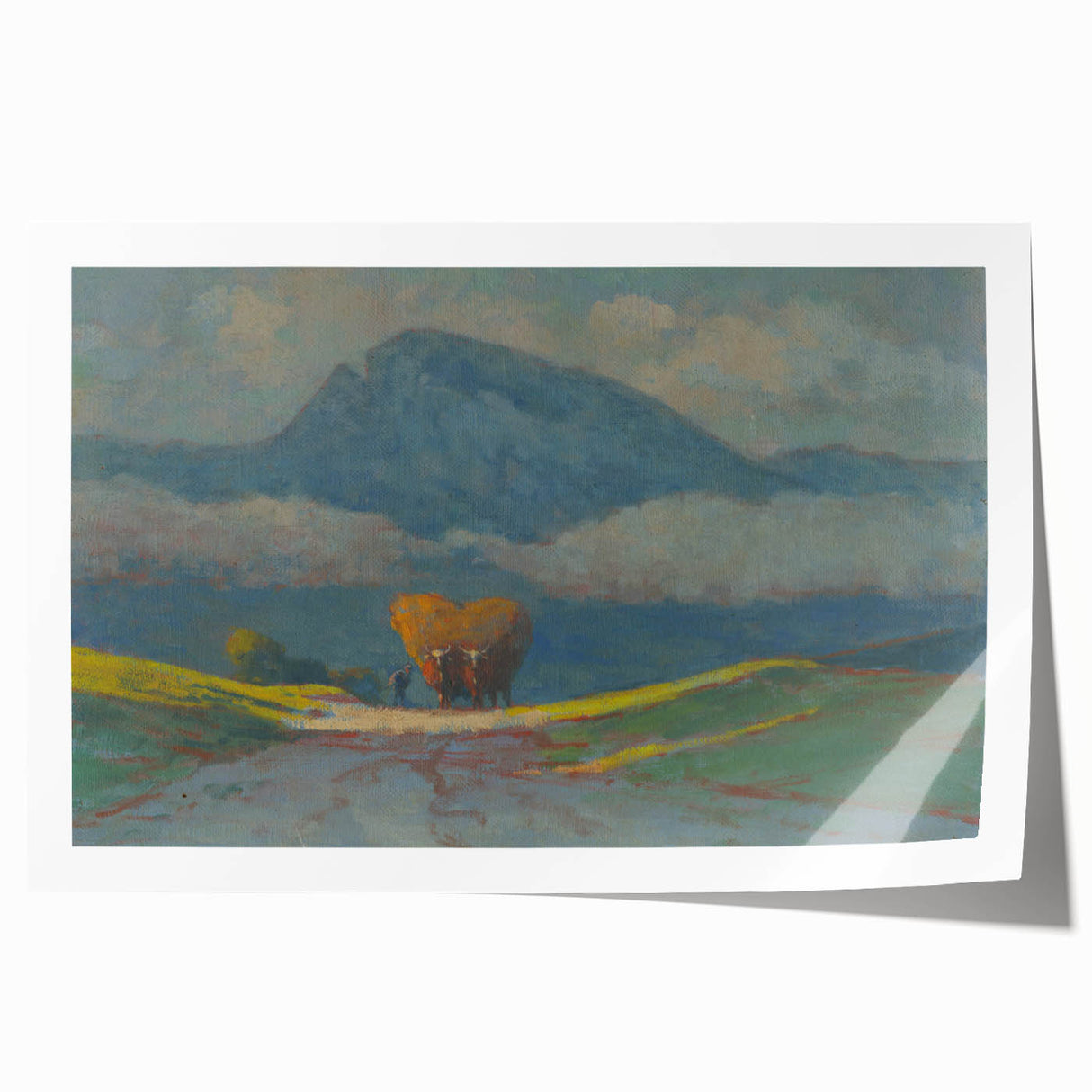 Modern Wall Art Print - Hay Weighing by Csordák - Tranquil Landscape Decor