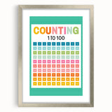 Learning Posters for Kids - Counting 1 to 100 Educational Wall Art