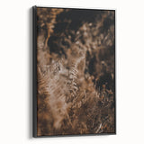 Black and white framed canvas featuring a vintage landscape painting, ideal for bedroom wall decor.