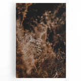 Large black and white abstract print of autumn trees on stretched canvas, ideal for kitchen wall art.
