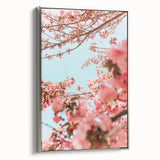 Landscape art painting featuring a vibrant spring scene on framed canvas, ideal for living room decor.