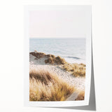 Art deco poster featuring a summer motif in pastel shades on rolled canvas, suitable for dining room or bathroom wall art.