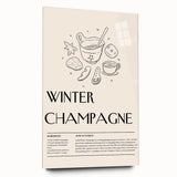 Large abstract wall art on acrylic glass depicting winter themes in muted blue and white.