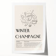 Extra large rolled print of winter floral art in muted blue and white tones, ideal for dining room wall decor.
