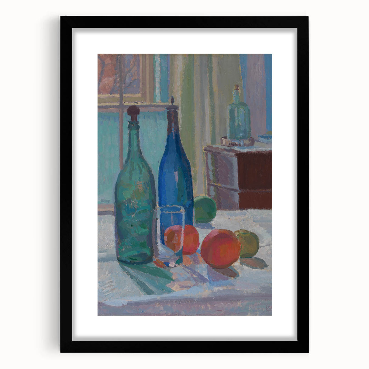 Modern Wall Art - Still Life with Bottles and Fruits for Trendy Decor