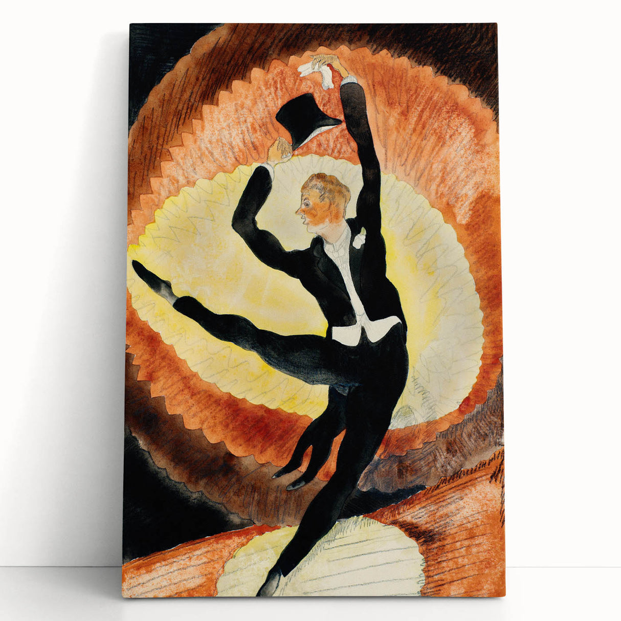 Modern Wall Art - Dynamic Acrobatic Dancer with Vibrant Energy