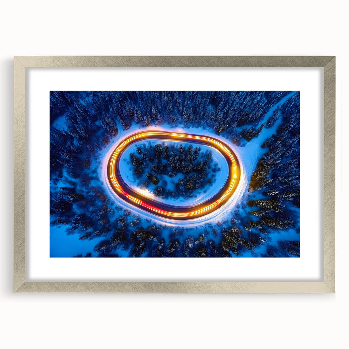 Loop of Light – Energetic Photography from Above in Winter Forest