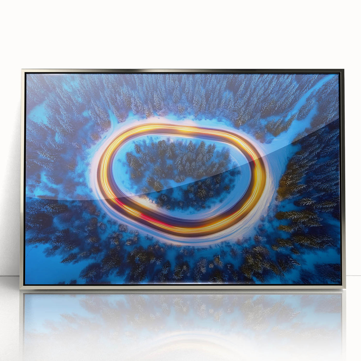 Loop of Light – Energetic Photography from Above in Winter Forest
