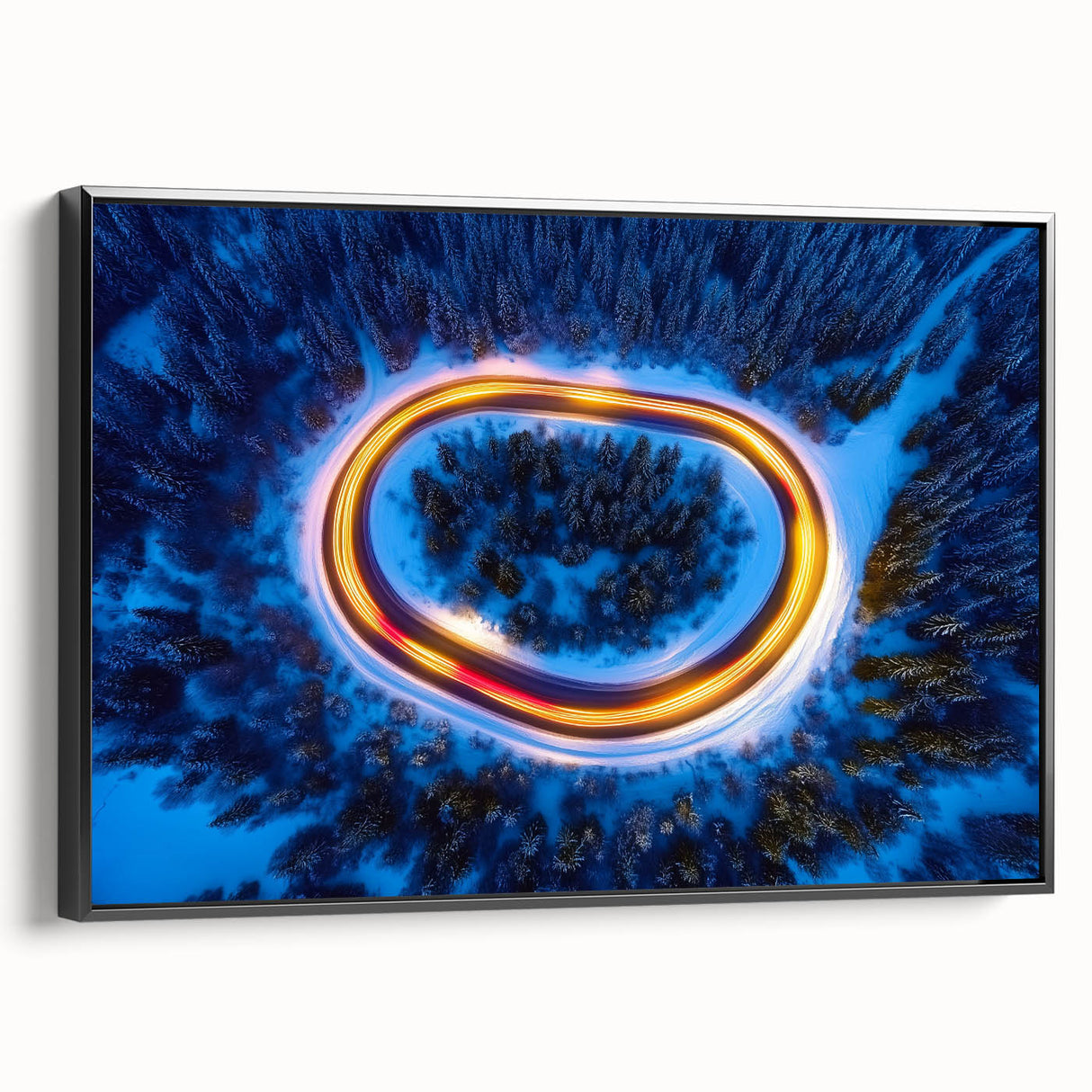 Loop of Light – Energetic Photography from Above in Winter Forest