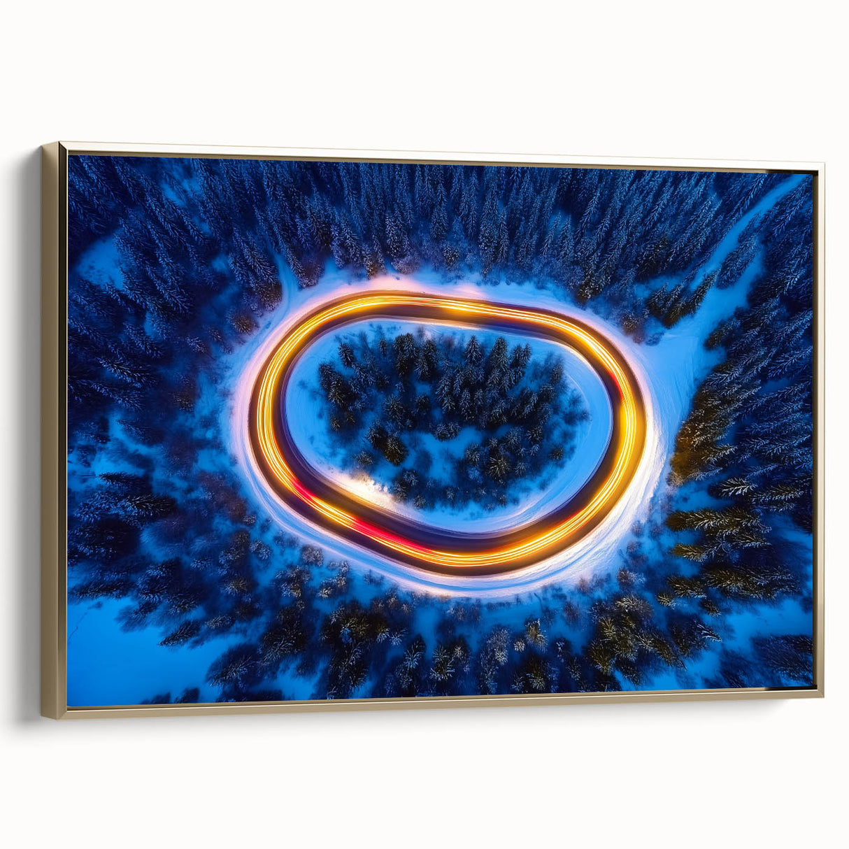 Loop of Light – Energetic Photography from Above in Winter Forest