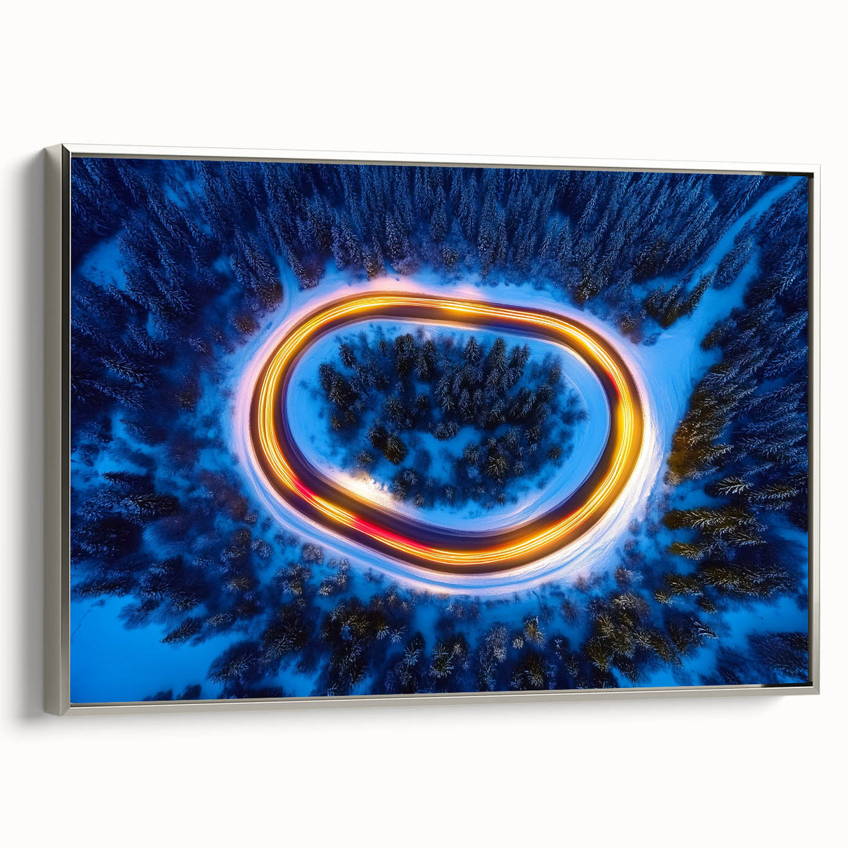 Loop of Light – Energetic Photography from Above in Winter Forest