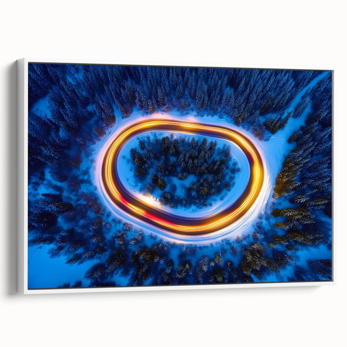 Loop of Light – Energetic Photography from Above in Winter Forest