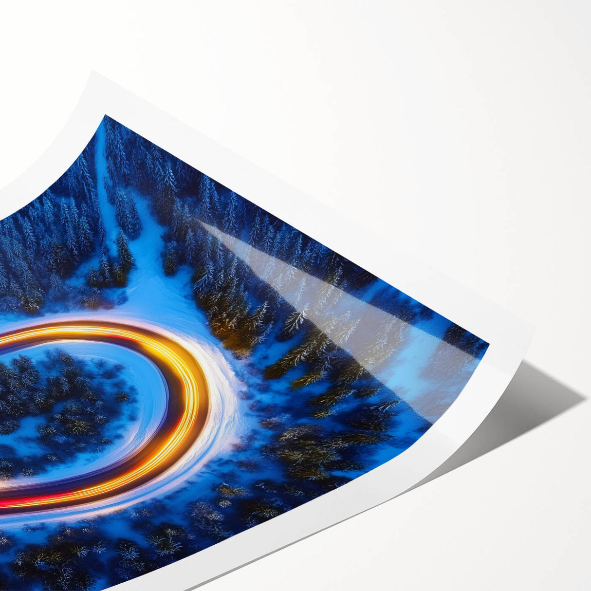 Loop of Light – Energetic Photography from Above in Winter Forest