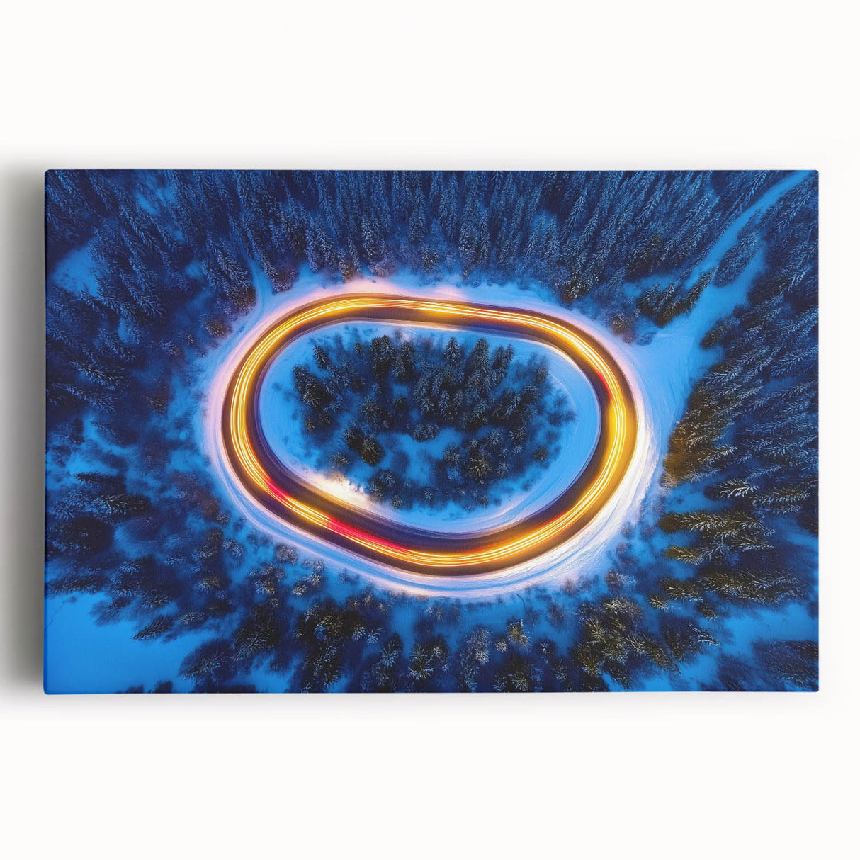 Loop of Light – Energetic Photography from Above in Winter Forest