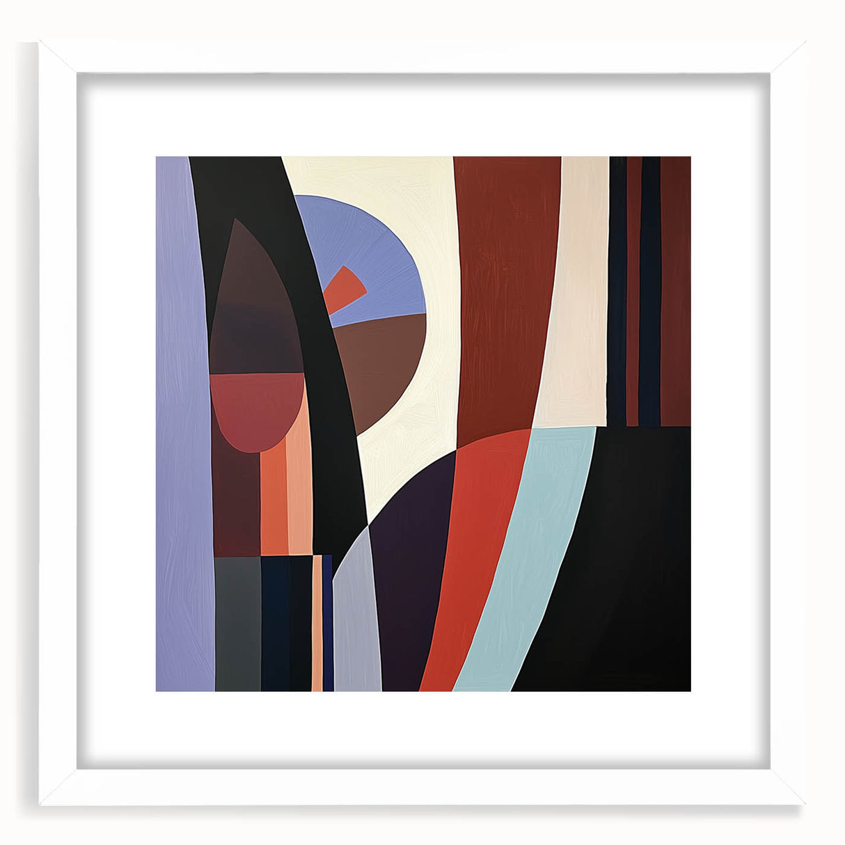 Abstract Modern Bedroom Wall Art – Framed Geometric Canvas Print