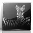 Framed acrylic artwork showcasing a vibrant design of various animals in a black frame, perfect for enhancing home decor and adding a touch of nature-inspired elegance.