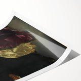Baroque Art Print - Golden Elegance and Mystery in a Dim Setting