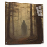 Spooky Wall Art - Haunting Forest Ghost Painting for Halloween Decor