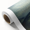 Rolled canvas showcasing a vibrant countryside landscape with lush green fields and rolling hills, elegantly packaged in a protective cardboard tube for shipping.
