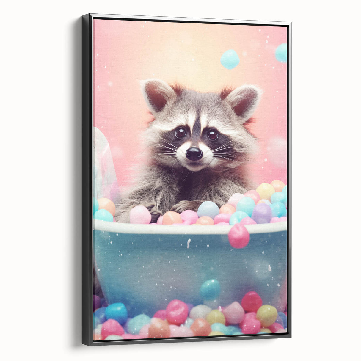Colorful Raccoon Bathroom Wall Art - Fun and Vibrant Bathroom Decor