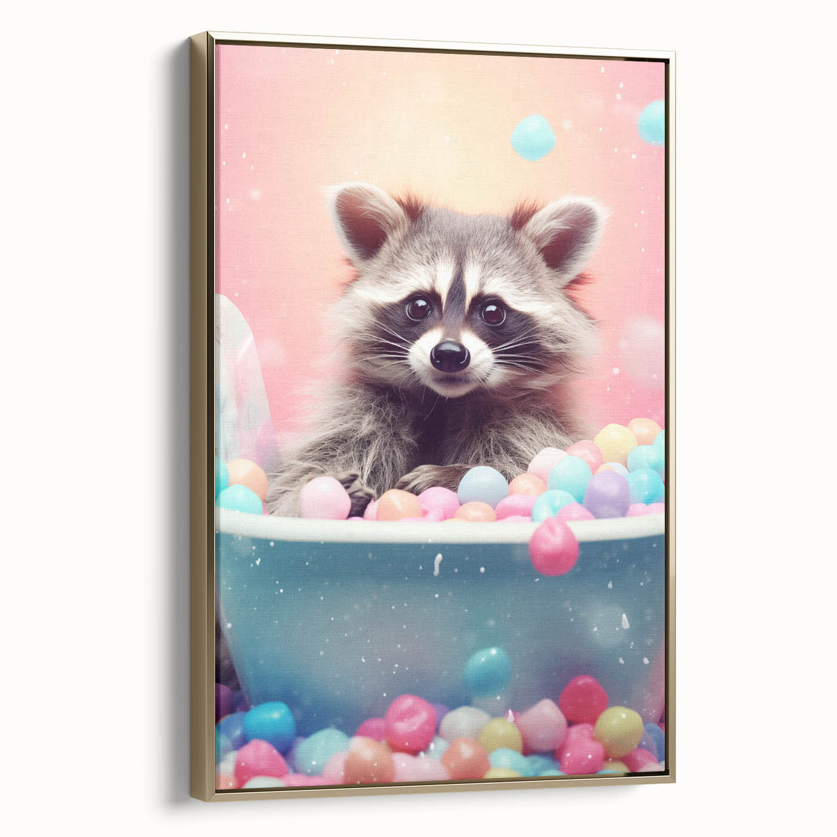 Colorful Raccoon Bathroom Wall Art - Fun and Vibrant Bathroom Decor
