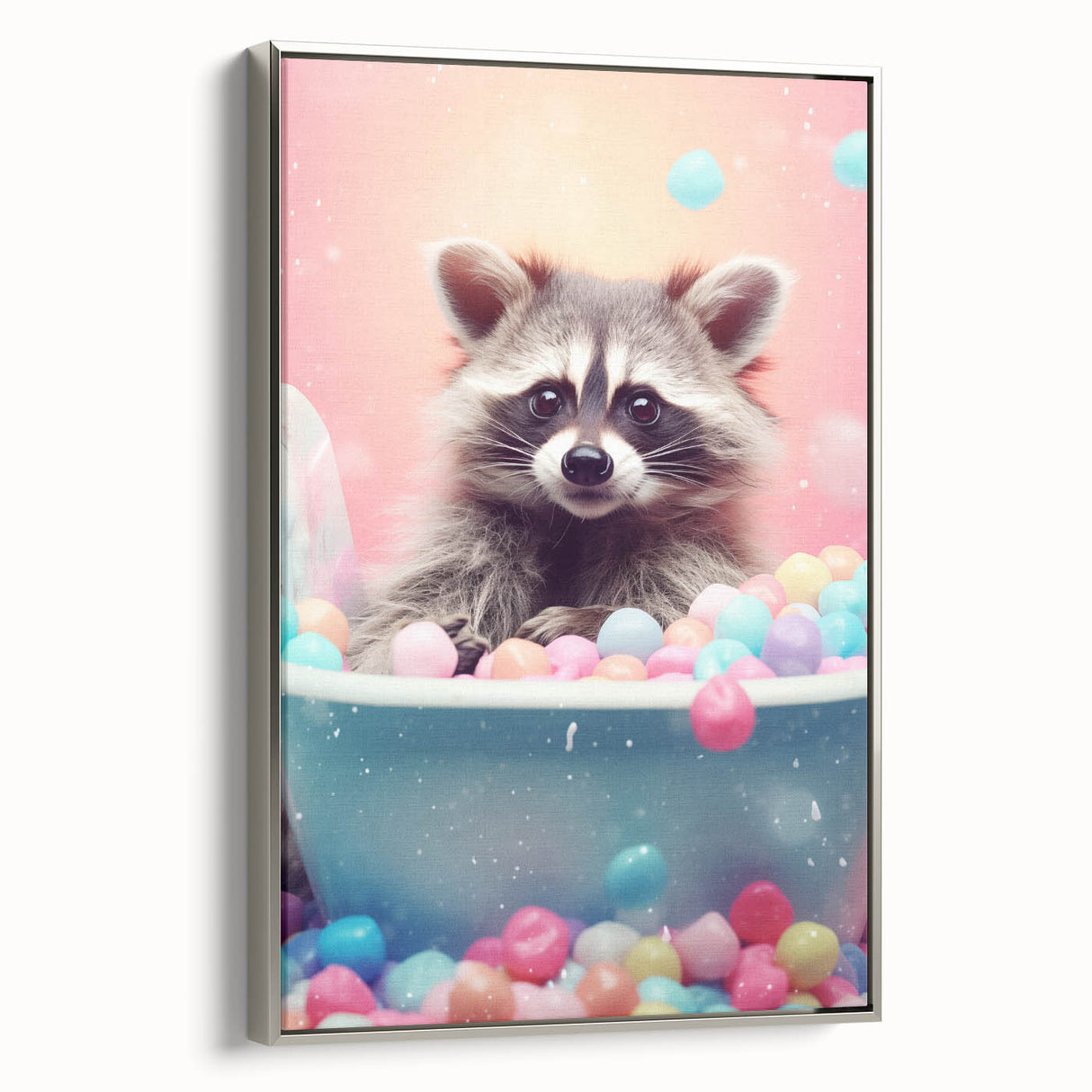 Colorful Raccoon Bathroom Wall Art - Fun and Vibrant Bathroom Decor