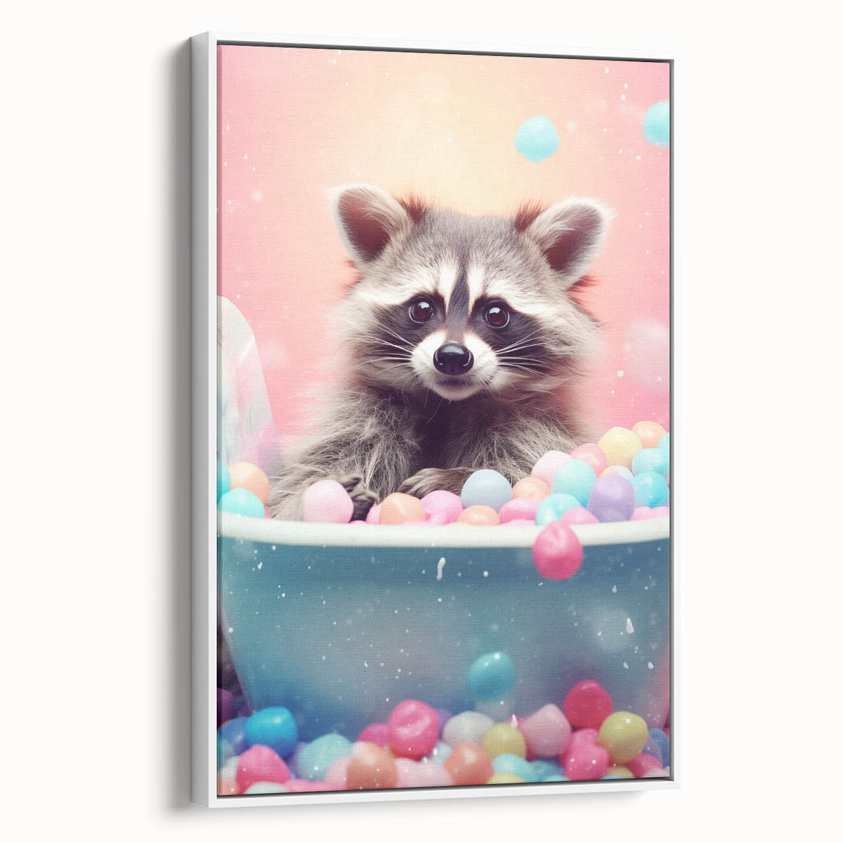 Colorful Raccoon Bathroom Wall Art - Fun and Vibrant Bathroom Decor