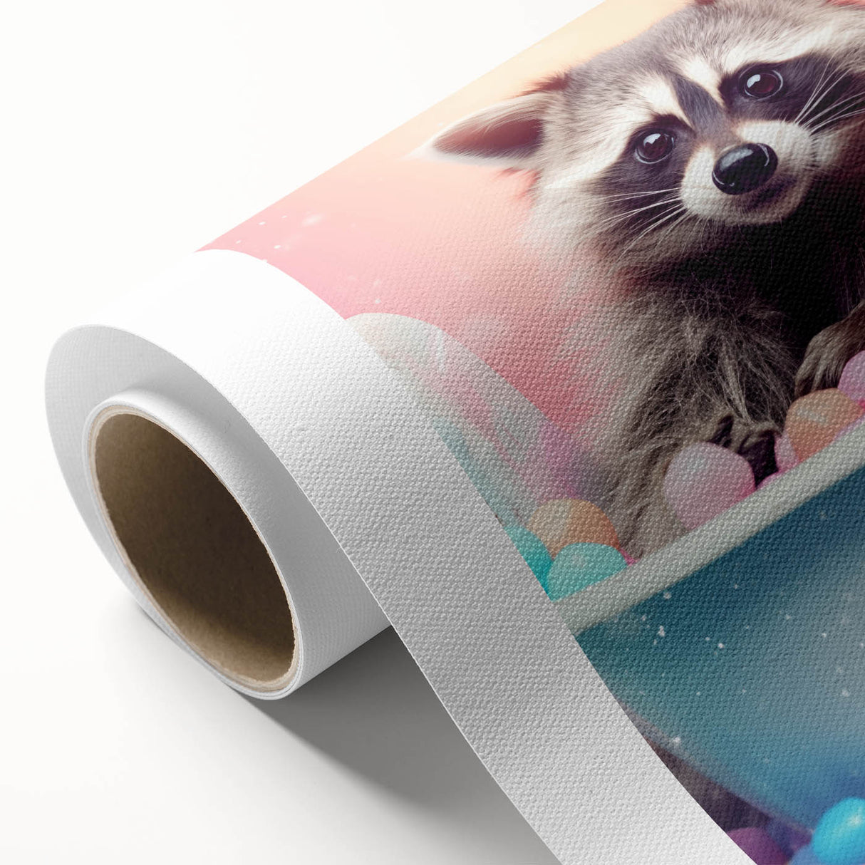 Colorful Raccoon Bathroom Wall Art - Fun and Vibrant Bathroom Decor