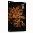 Large abstract wall art depicting fall colors on acrylic glass, ideal for bedroom or dining room decor.