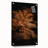 Large abstract wall art depicting fall colors on acrylic glass, ideal for bedroom or dining room decor.