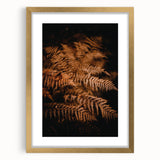 Extra large abstract art print depicting autumnal colors in a textured style, framed in gold, ideal for living room decor.