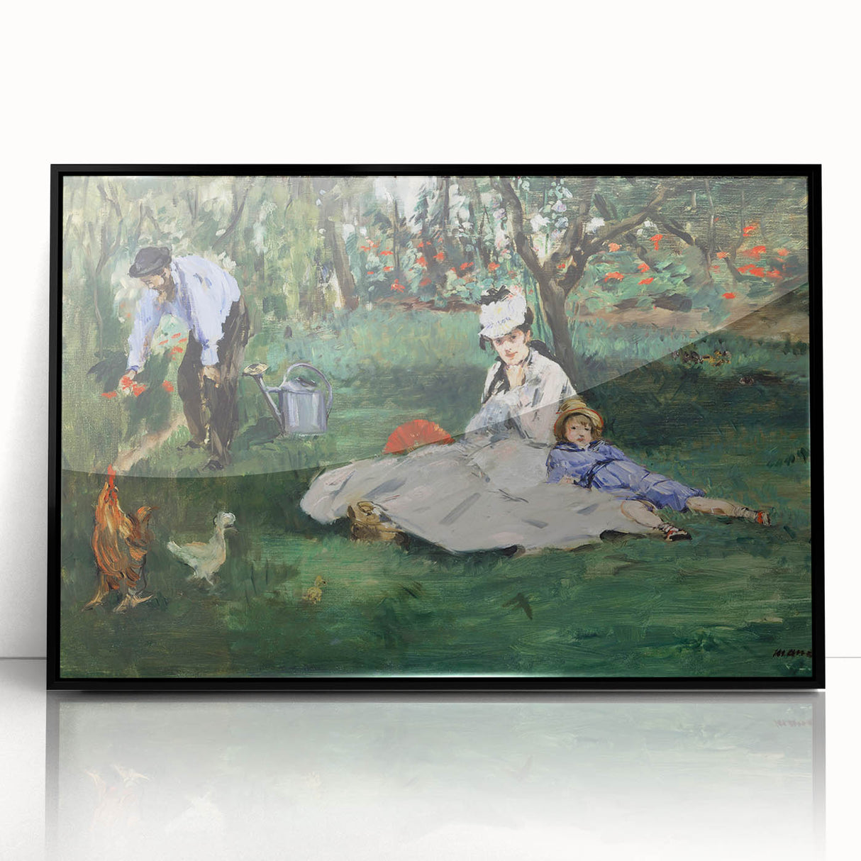 Impressionist Wall Art: The Monet Family in Their Garden by Édouard Manet
