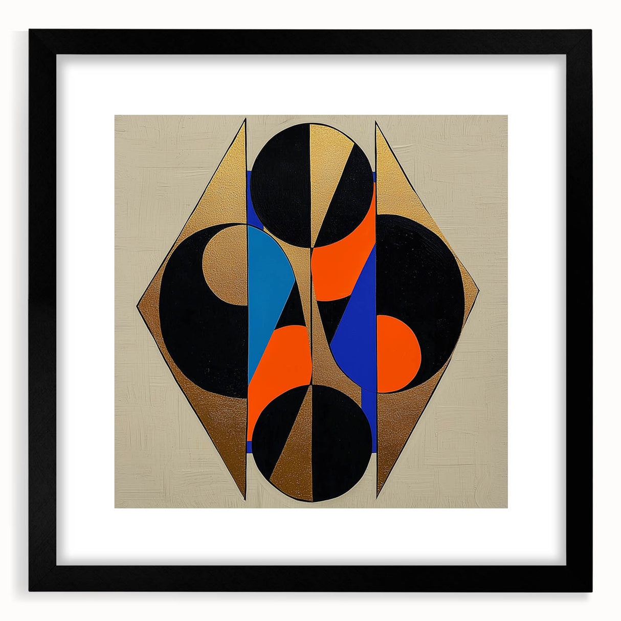 Geometric Gold and Black Bedroom Wall Art – Modern Canvas Print