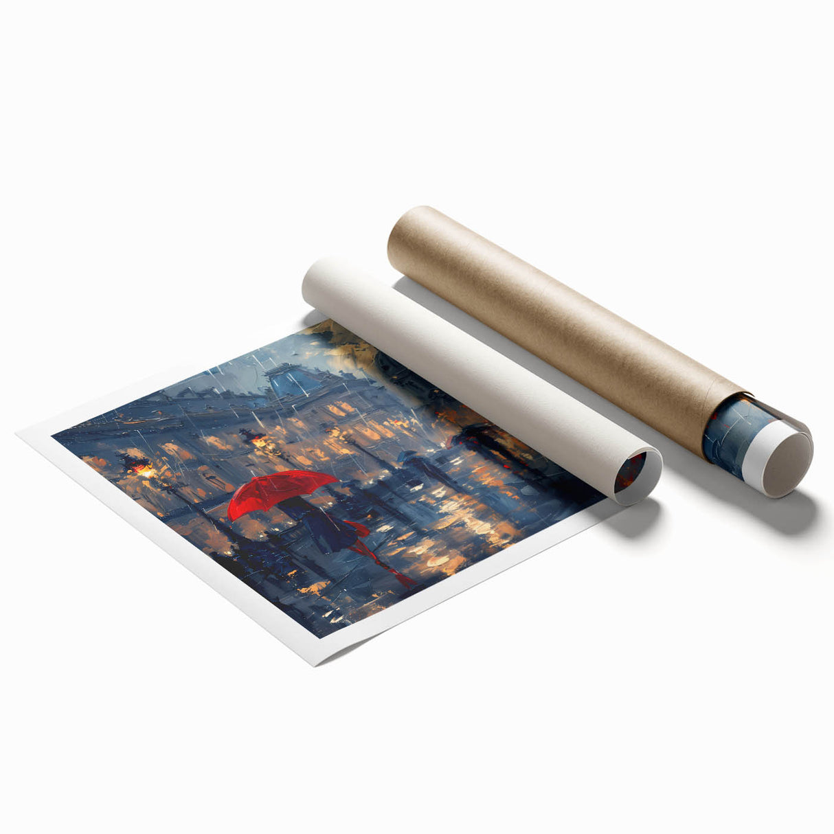 Romantic Rainy Cityscape Office Wall Art – Corporate Decor