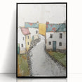 Framed abstract architecture wall art in a sleek black acrylic frame, showcasing geometric shapes and modern design elements, ideal for contemporary home decor.