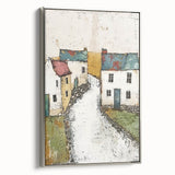 Framed abstract architecture wall art in silver, showcasing geometric shapes and lines, perfect for modern home decor. Side view highlights sleek design and premium finish.
