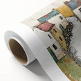 Abstract architectural wall art on rolled canvas, showcasing a blend of geometric shapes and muted colors, ideal for modern decor. Packaged securely in a cardboard tube for safe delivery.
