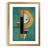 Abstract geometric frame with a matte gold finish, showcasing a modern design ideal for contemporary decor, set against a neutral background. Perfect for enhancing living spaces.