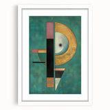 Abstract geometric frame in white with a mat, showcasing a modern design suitable for contemporary decor. Ideal for displaying artwork or photographs.