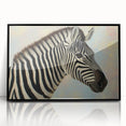 Framed acrylic artwork showcasing a vibrant animal design with a black frame, ideal for modern decor. Perfect for animal lovers and contemporary art enthusiasts.