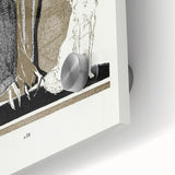 Elegant Art Deco Wall Art - Two Fashionable Women and Dog Illustration