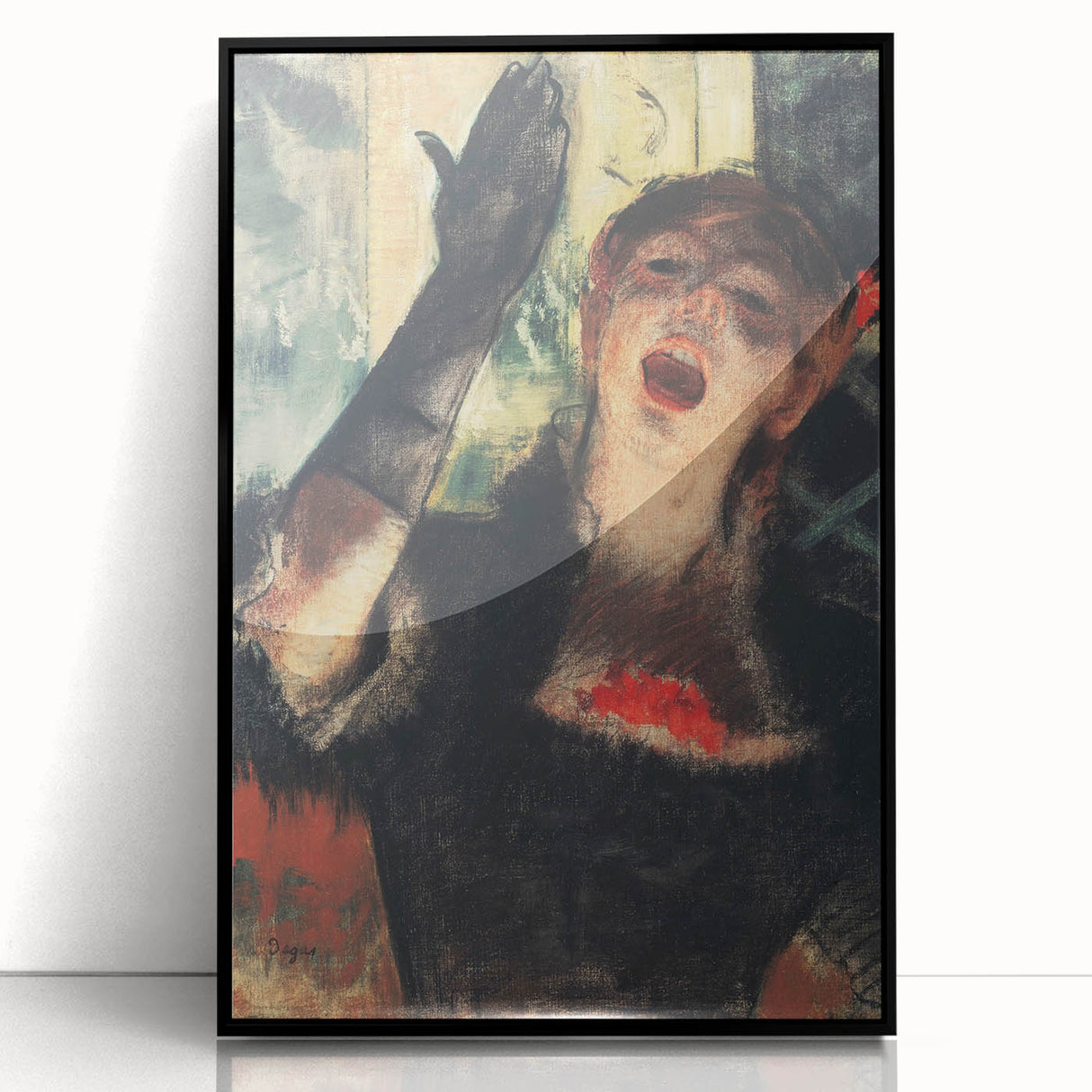 Edgar Degas' Café Singer - Expressive Impressionist Portrait Art Print
