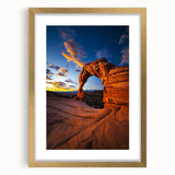 Desert landscape framed art piece featuring a gold mat, showcasing warm earthy tones and intricate details, perfect for enhancing home decor aesthetics.